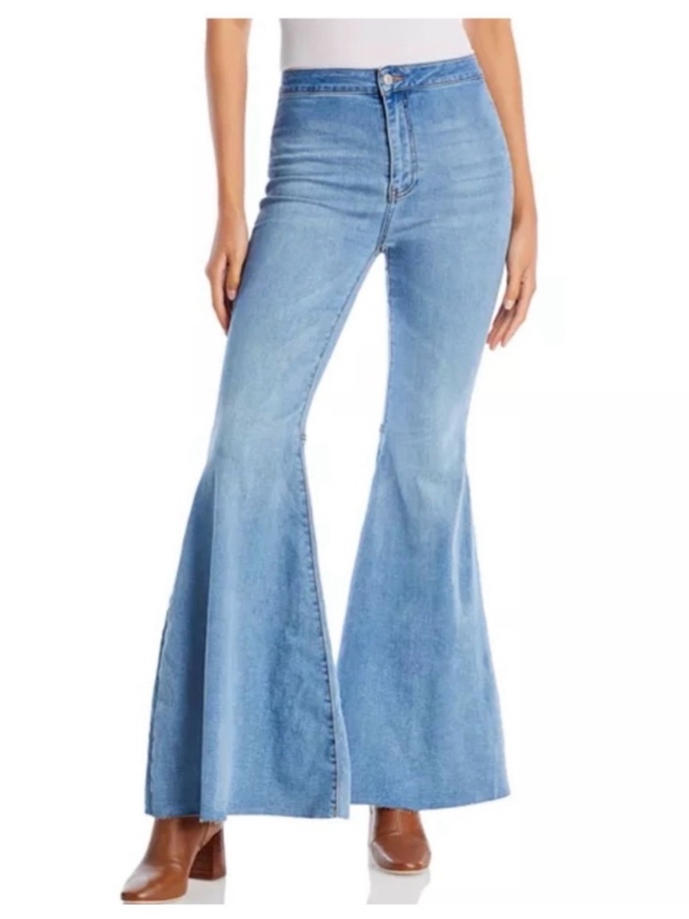 Free People Just Float On Flare Jeans Womens Size 31 Wide Leg Denim